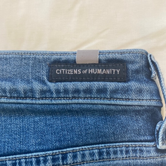 Citizens of Humanity Rocket Crop High Rise Skinny Distressed Blue Jeans Size 28 - Picture 10 of 11